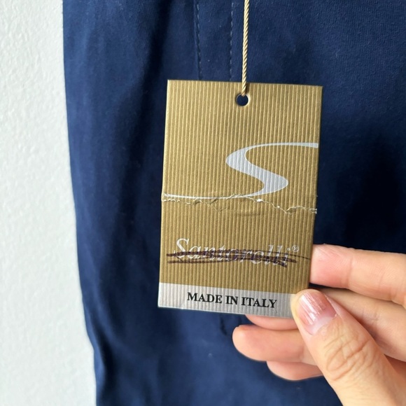 SANTORELLI  Luigi Stretch Pants - Blue‎ Sz 42x34  5 pocket Flat front - Picture 7 of 10